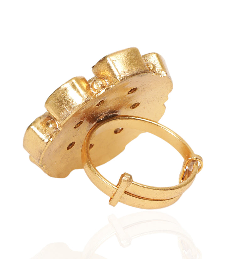 ELENA GOLD PLATED POLKI RING