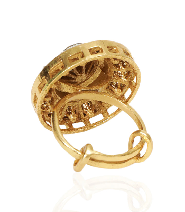 AMIA GREEN POLKI RING