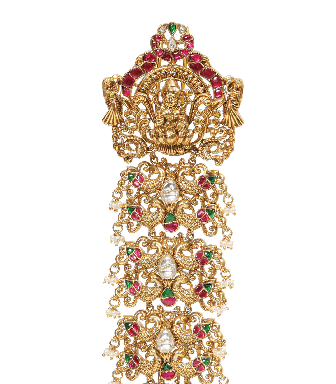 NITARA RED & GREEN GOLD PLATED CHOTI
