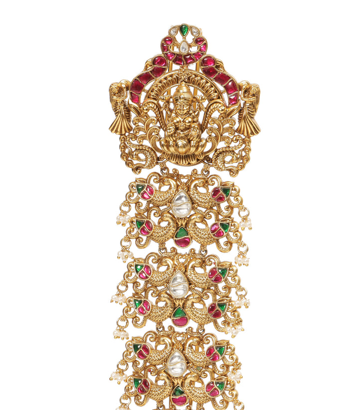 NITARA RED & GREEN GOLD PLATED CHOTI