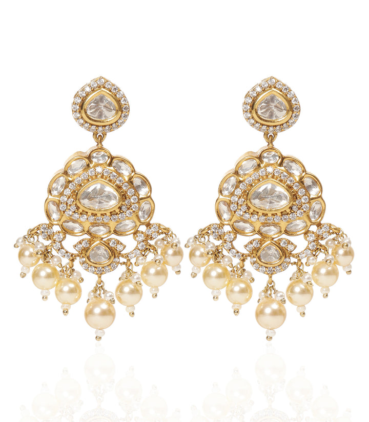 RUHI GOLD PLATED POLKI NECKLACE SET