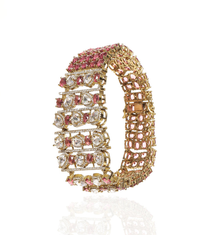 MENKA PINK ROSE CUT BRACELET