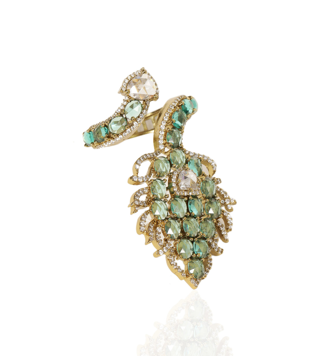 JESSICA GREEN ROSE CUT RING