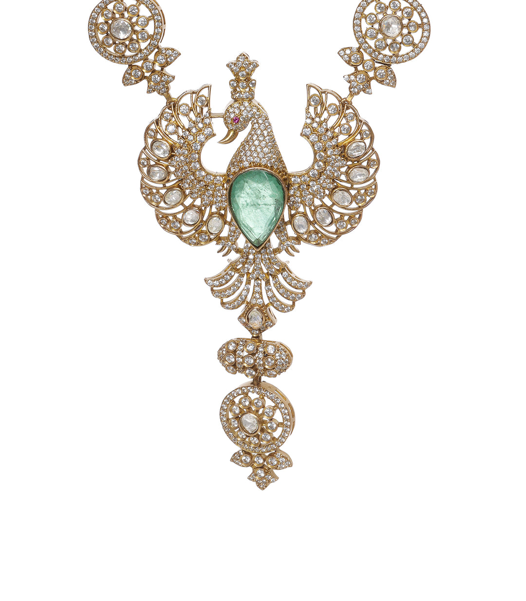 RIDVI MINT POLKI NECKLACE SET