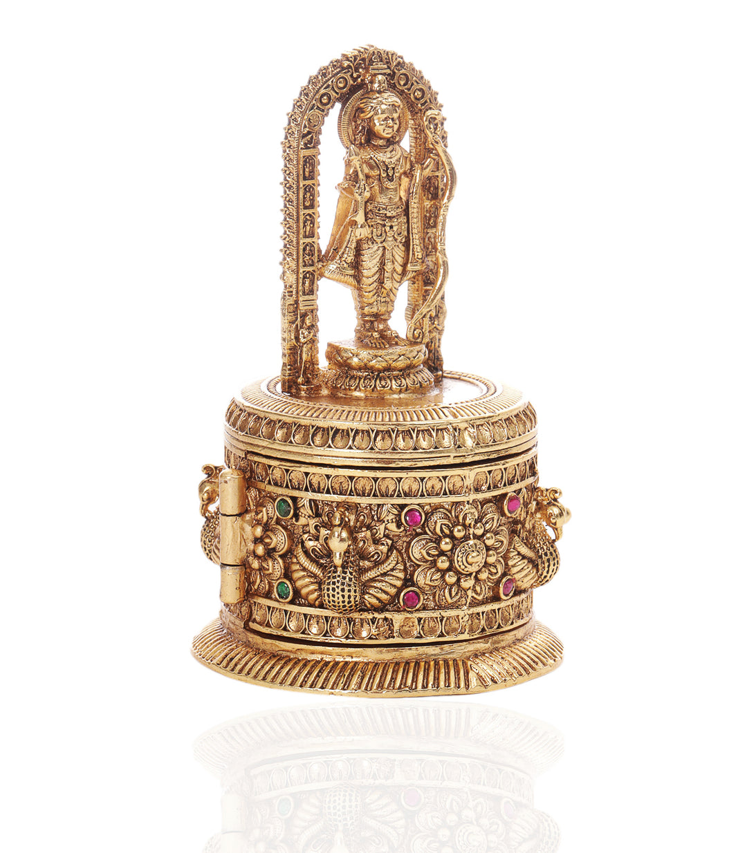 LORD RAM RED GOLD PLATED ORNATE BOX