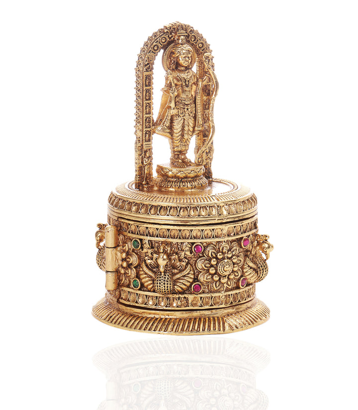 LORD RAM RED GOLD PLATED ORNATE BOX