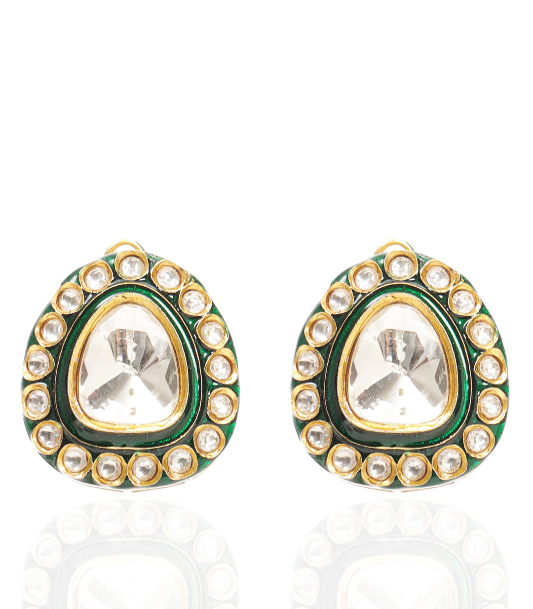 KAVYA GREEN POLKI NECKLACE SET