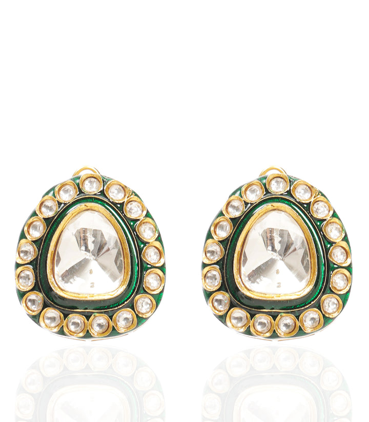 KAVYA GREEN POLKI NECKLACE SET