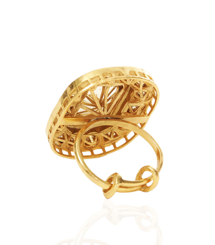 BHUMI GOLD PLATED POLKI RING