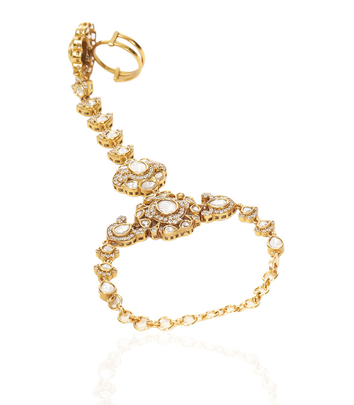 DEVISHA ANTIQUE FINISH POLKI HATHPHOOL