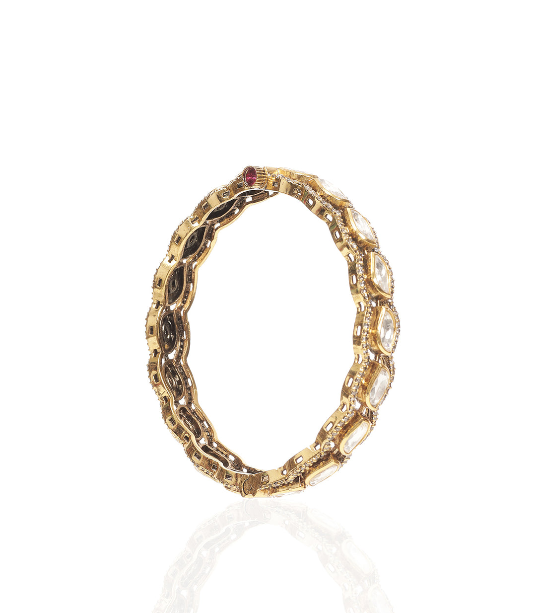 SAADHIKA ANTIQUE FINISH POLKI BANGLES