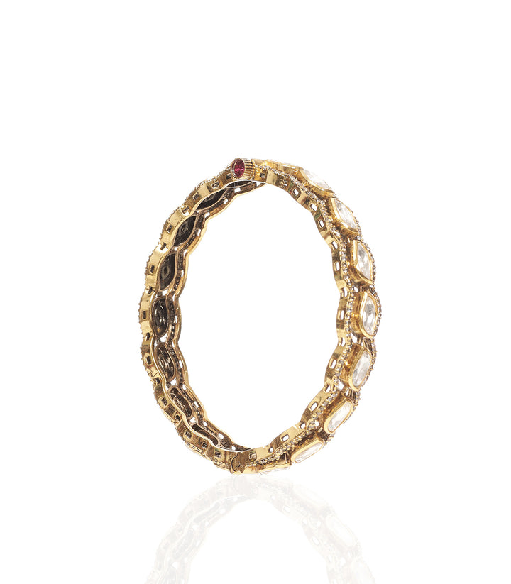 SAADHIKA ANTIQUE FINISH POLKI BANGLES