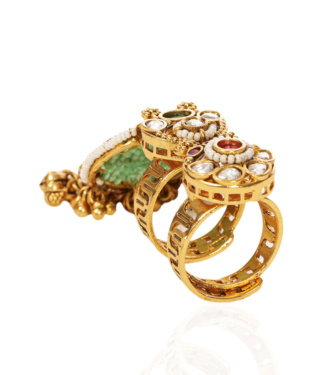 DEVISHA GOLD PLATED POLKI RING