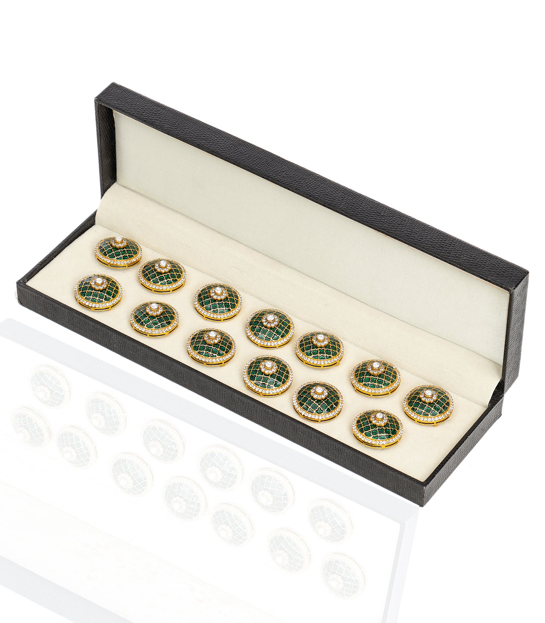 LAJITA GREEN KUNDAN BUTTON