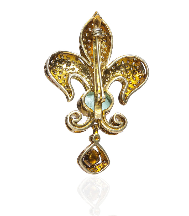 PARNIKA GREEN MOISSANITE BROOCH