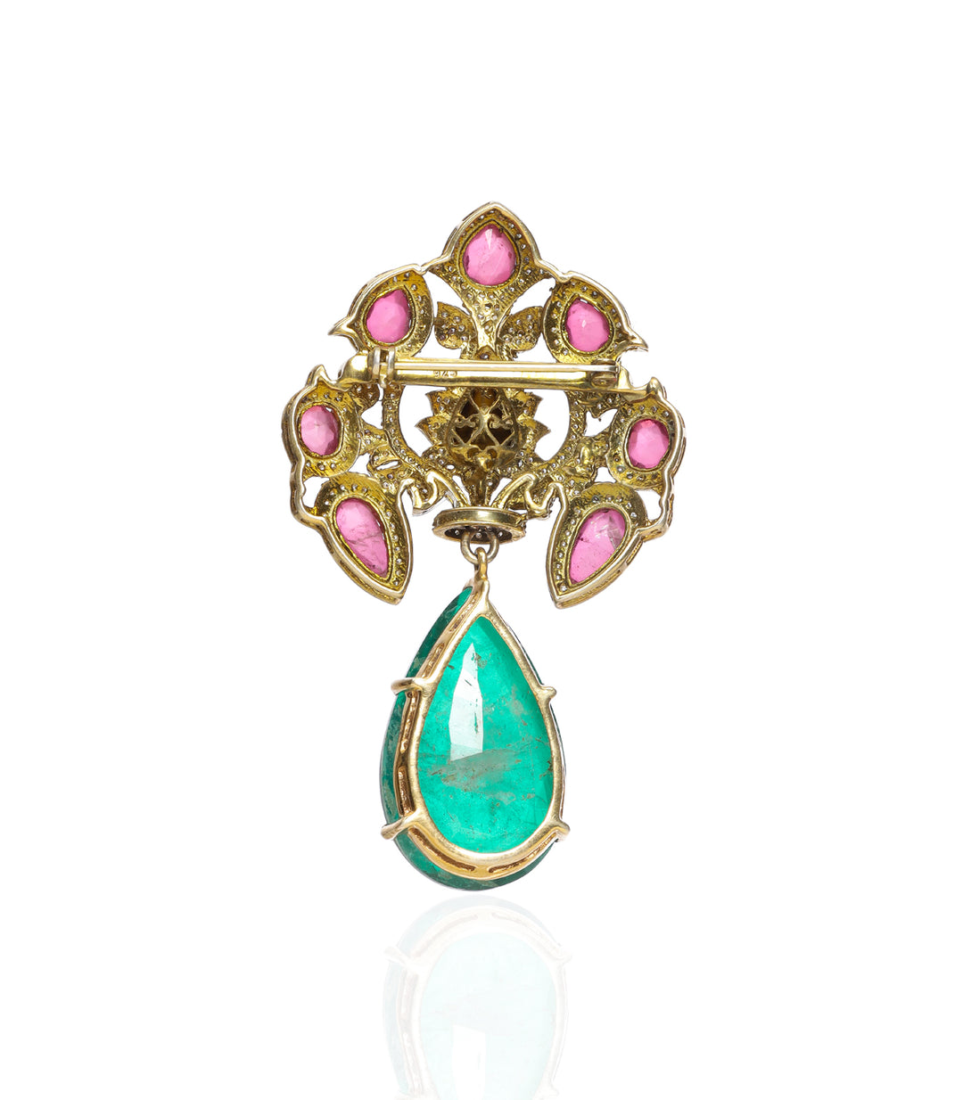 GITANJALI GREEN MOISSANITE BROOCH
