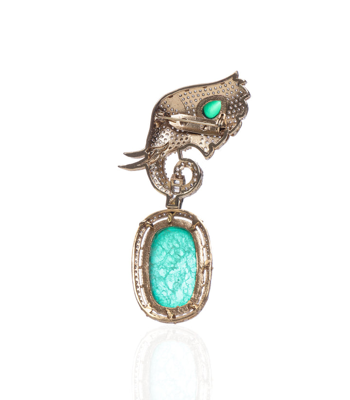 VANI GREEN POLKI BROOCH