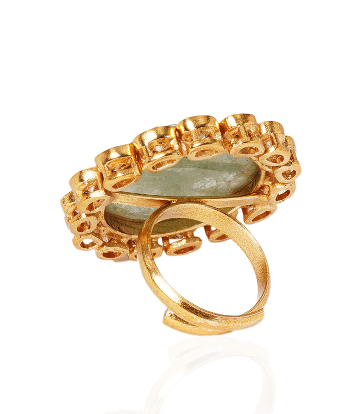 CHANDRIKA MINT KUNDAN RING