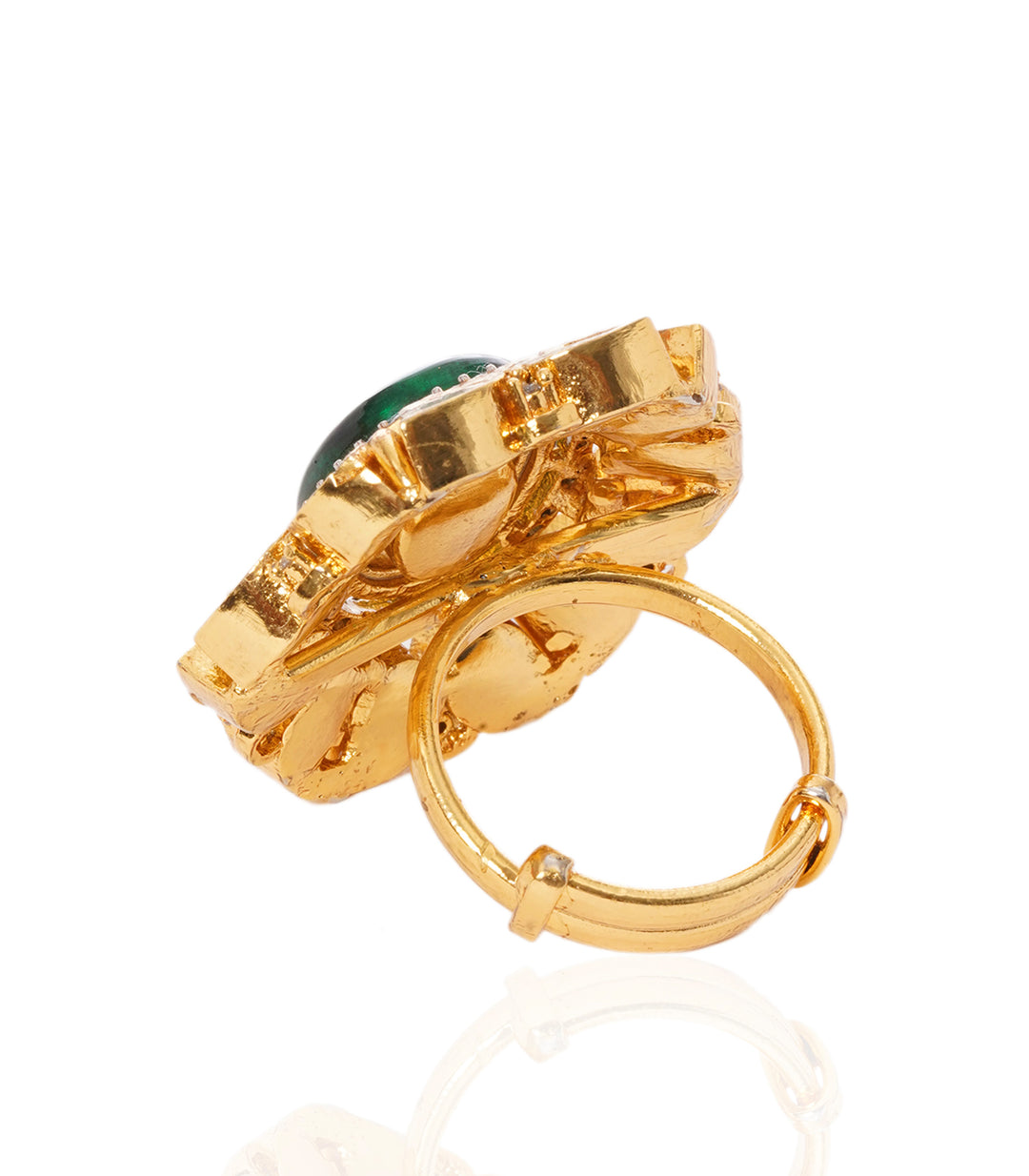 ADWIKA GREEN POLKI RING