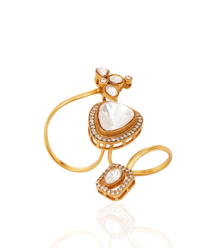 GITALI WHITE POLKI RING
