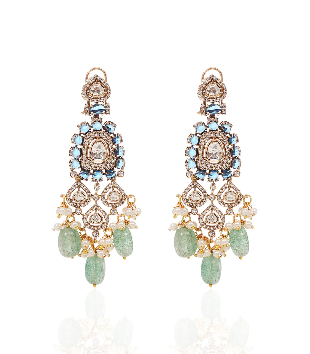 LEKHA BLUE POLKI NECKLACE SET