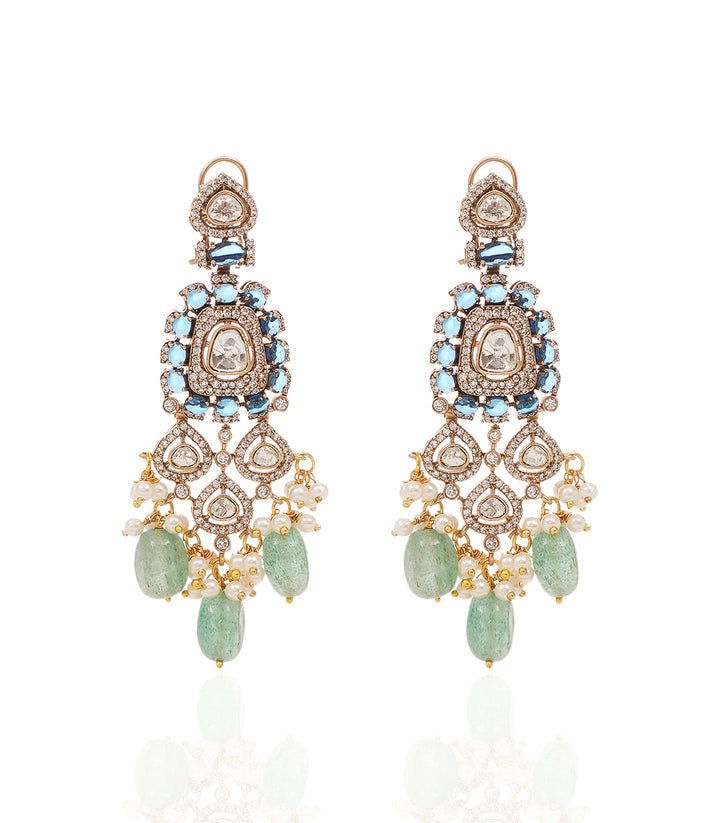 LEKHA BLUE POLKI NECKLACE SET