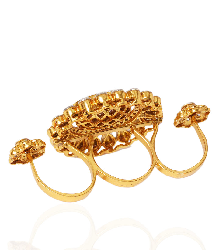 FIZA GOLD PLATED  POLKI RING