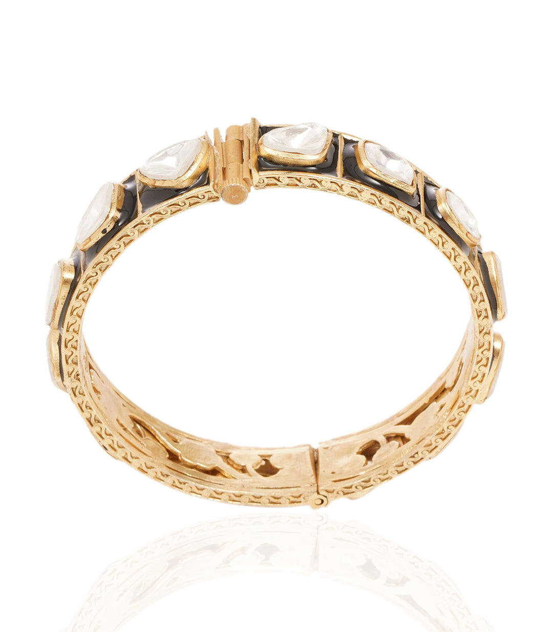 CHAITALI BLACK  POLKI BANGLES