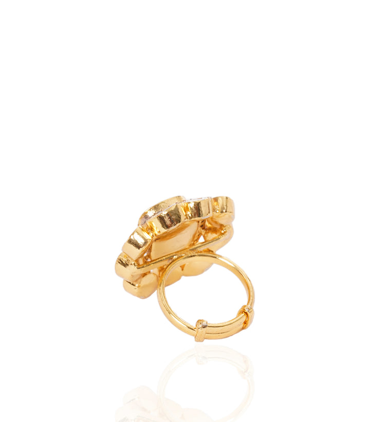 DISHANI GOLD PLATED  POLKI RING