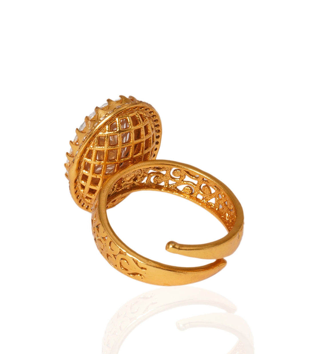 MEDHA GOLD PLATED  POLKI RING