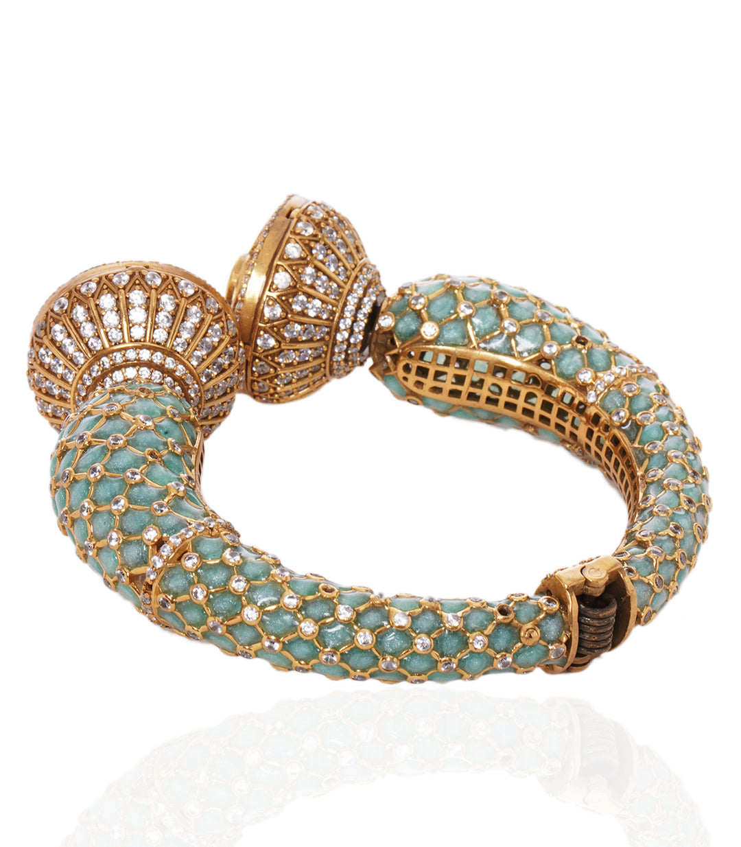 MIHIKA MINT POLKI BANGLES