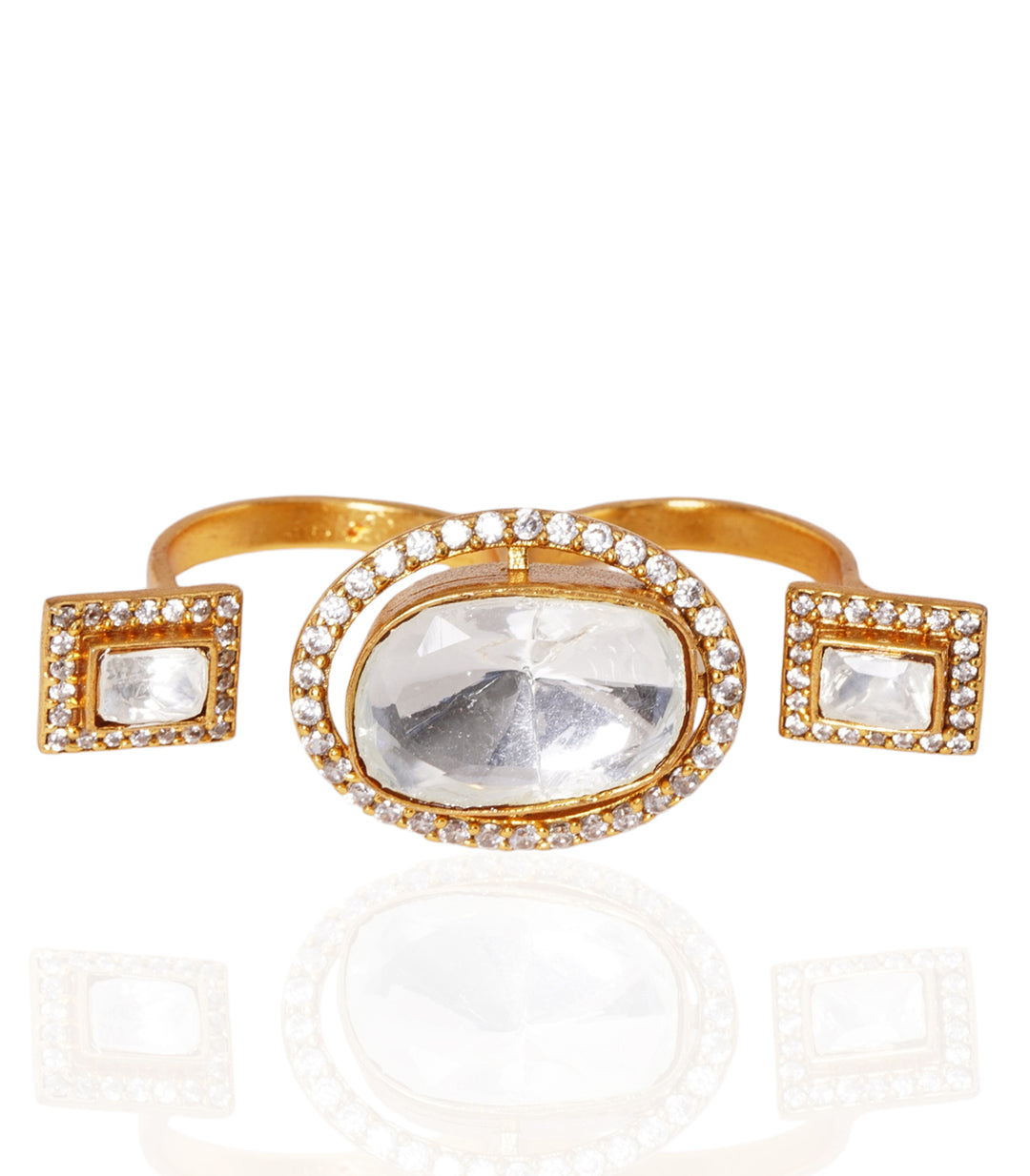 GITANJALI GOLD PLATED  POLKI RING