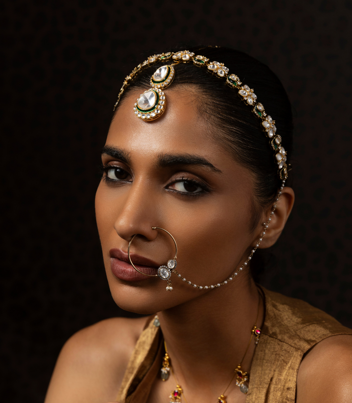 NEHA WHITE POLKI NOSE RING