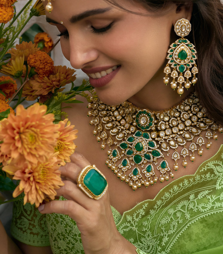 SNEHA GOLD FINISH POLKI RING