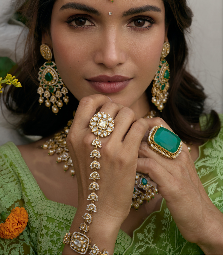 SNEHA GOLD FINISH POLKI RING