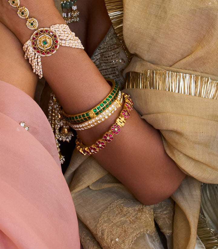 RIYA RED KUNDAN BANGLES