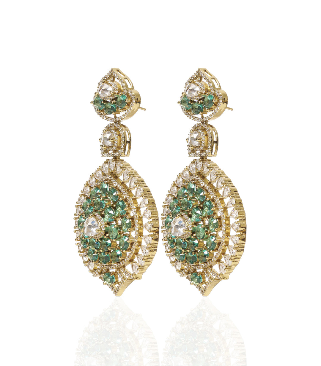 ANAYA GREEN ROSE CUT NECKLACE SET