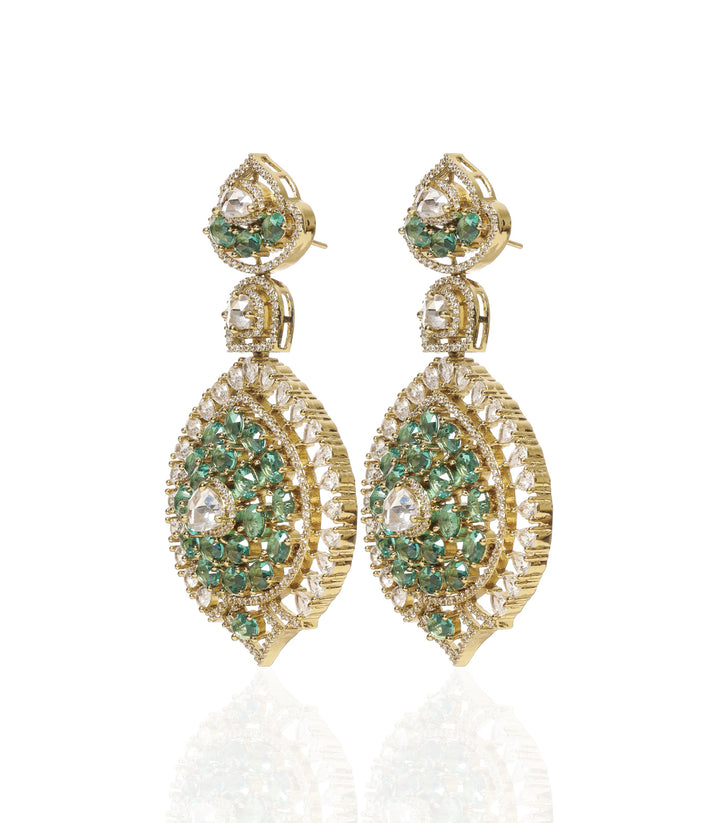 ANAYA GREEN ROSE CUT NECKLACE SET