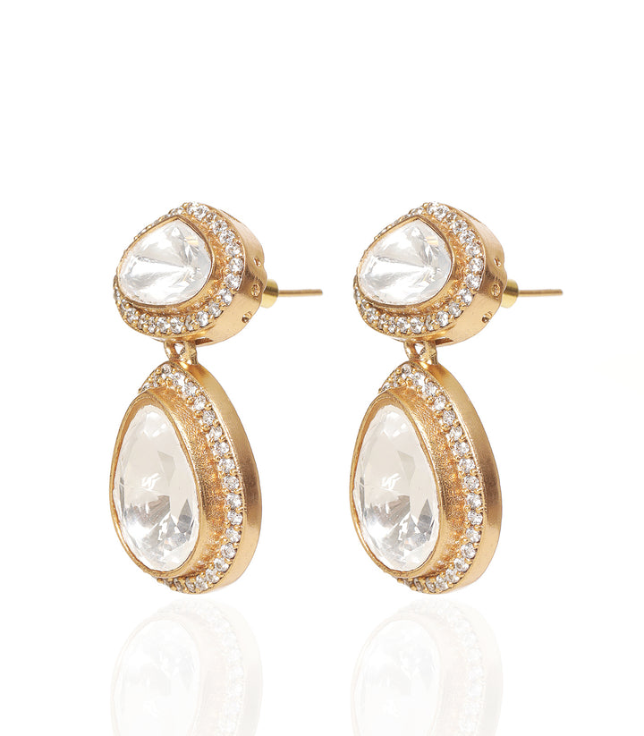 ANVI GOLD PLATED POLKI NECKLACE SET