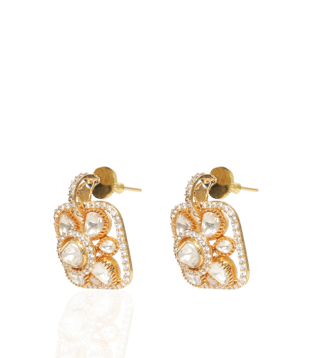 PARNIKA GOLD PLATED POLKI NECKLACE SET