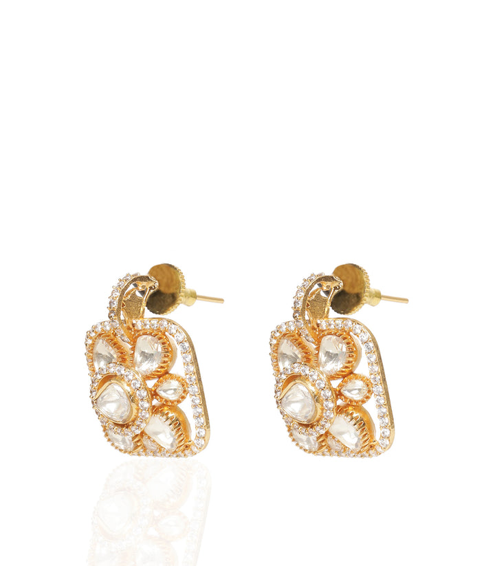 PARNIKA GOLD PLATED POLKI NECKLACE SET
