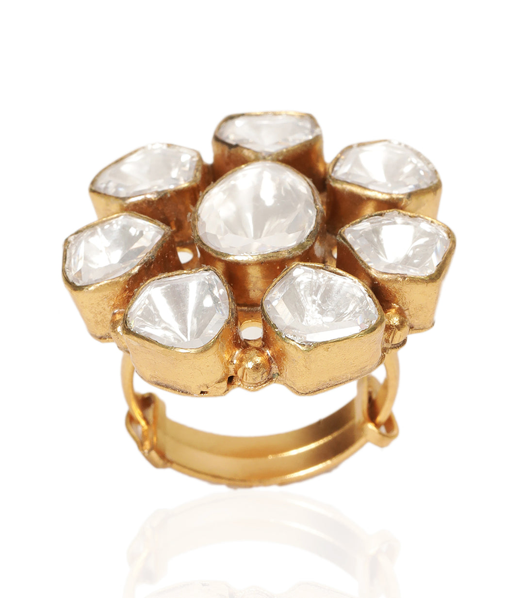 ELENA GOLD PLATED POLKI RING
