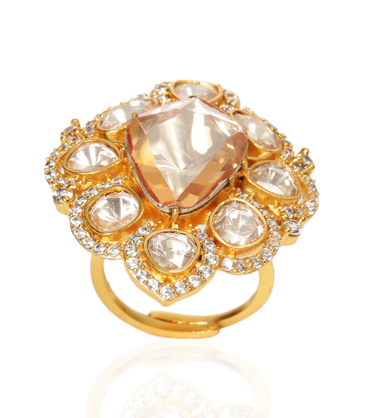 KYRA GOLD PLATED POLKI RING