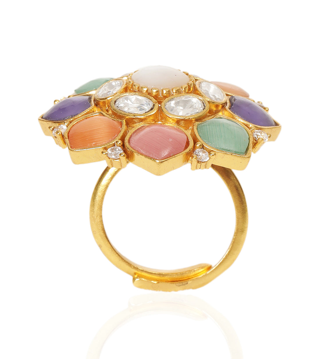 VISHAL MULTI COLOR POLKI RING