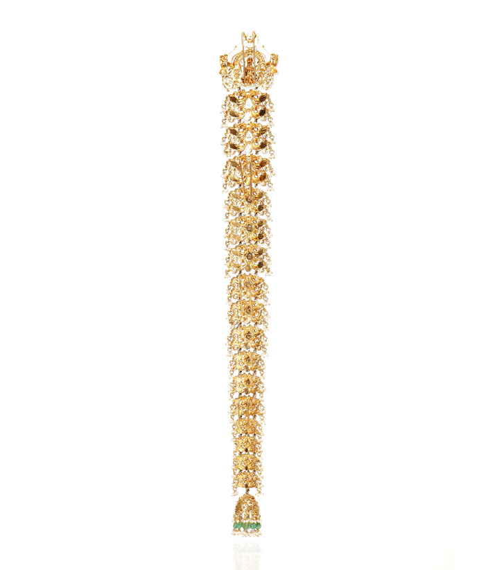 NITARA RED & GREEN GOLD PLATED CHOTI
