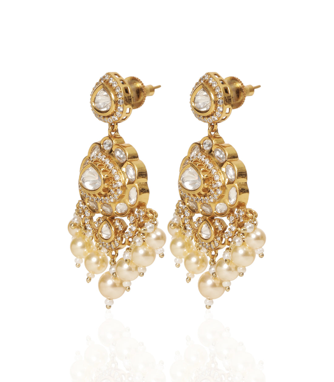 RUHI GOLD PLATED POLKI NECKLACE SET
