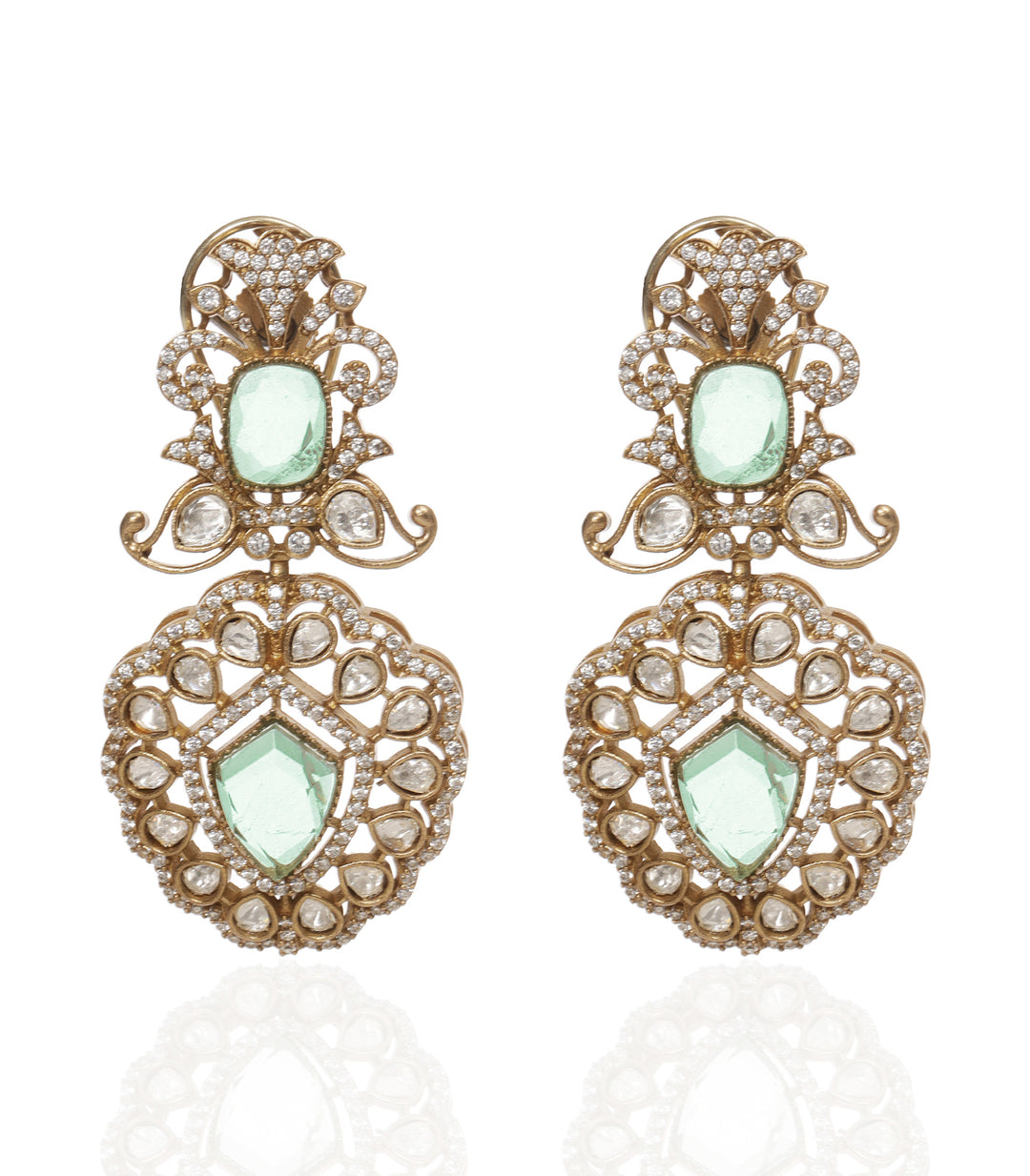 YASHIKA MINT POLKI NECKLACE SET