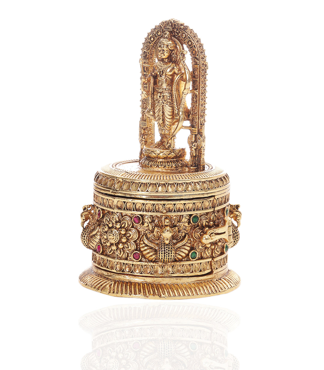 LORD RAM RED GOLD PLATED ORNATE BOX