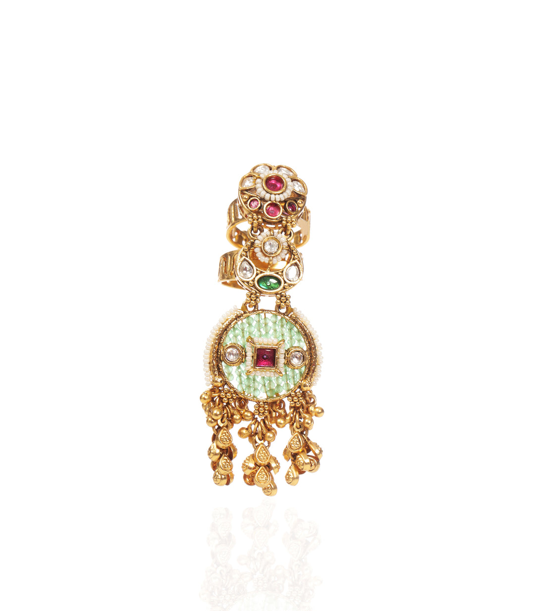 DEVISHA GOLD PLATED POLKI RING