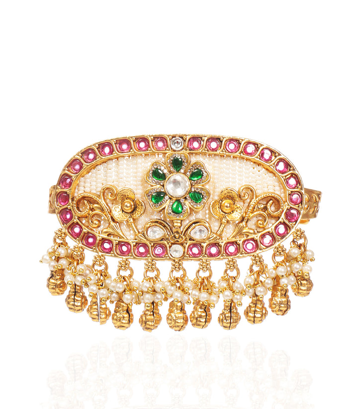 GEETIKA RED & GREEN  KUNDAN RING